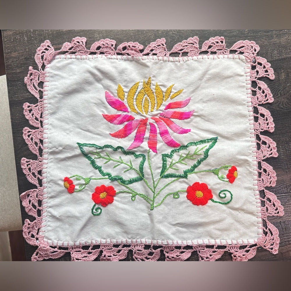 Handmade embroidery tablecloth